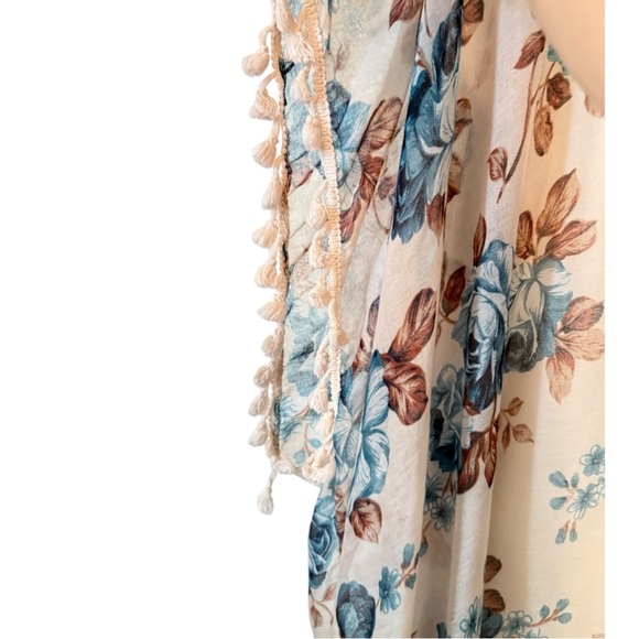 🌹RIAH FASHION TASSEL FLORAL SHEER KIMONO - Picture 3 of 6